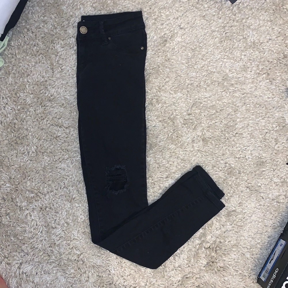low rise skinny jean black